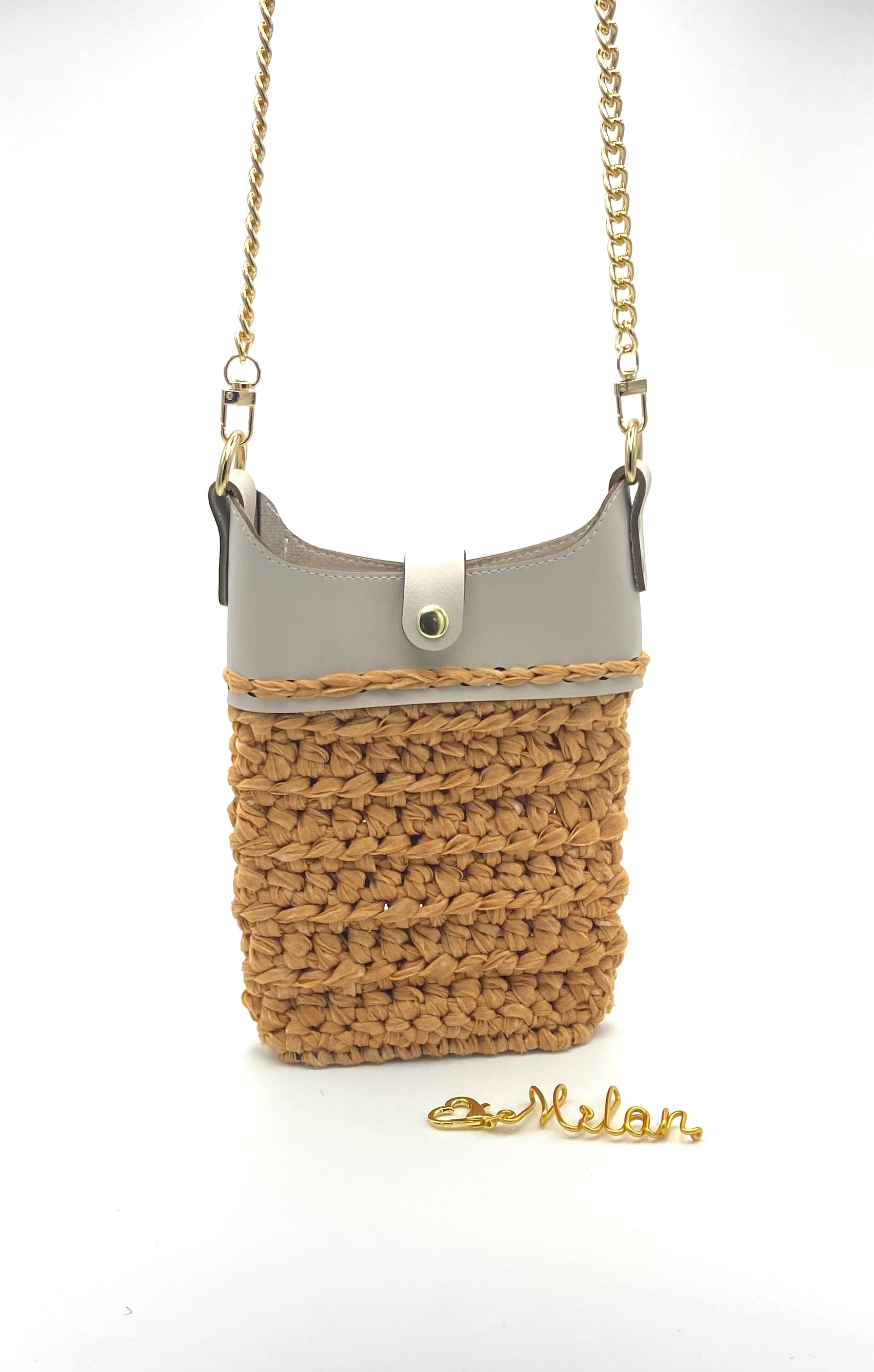 Pochette Milan en crochet ocre