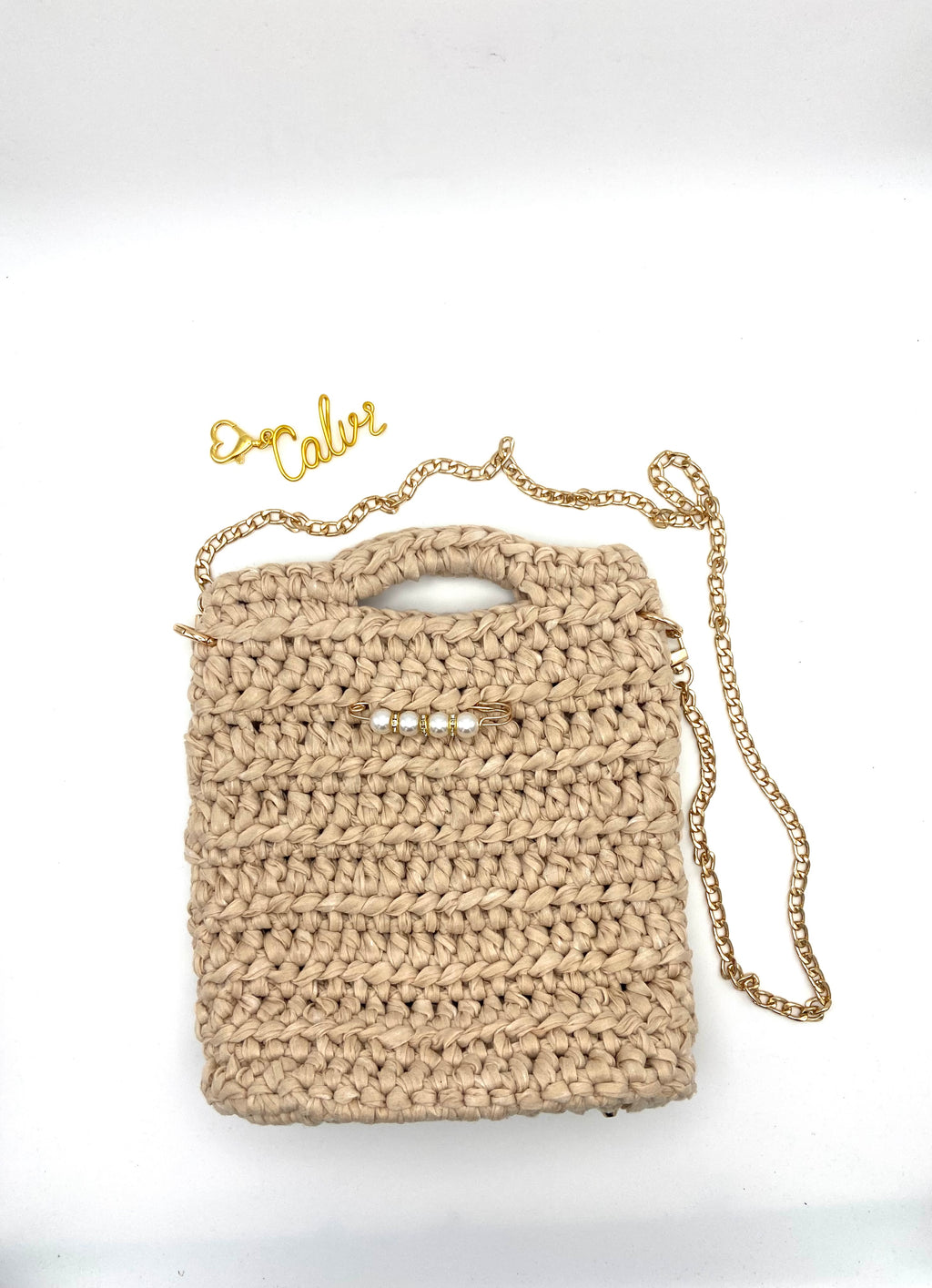 Sac Calvi en crochet beige