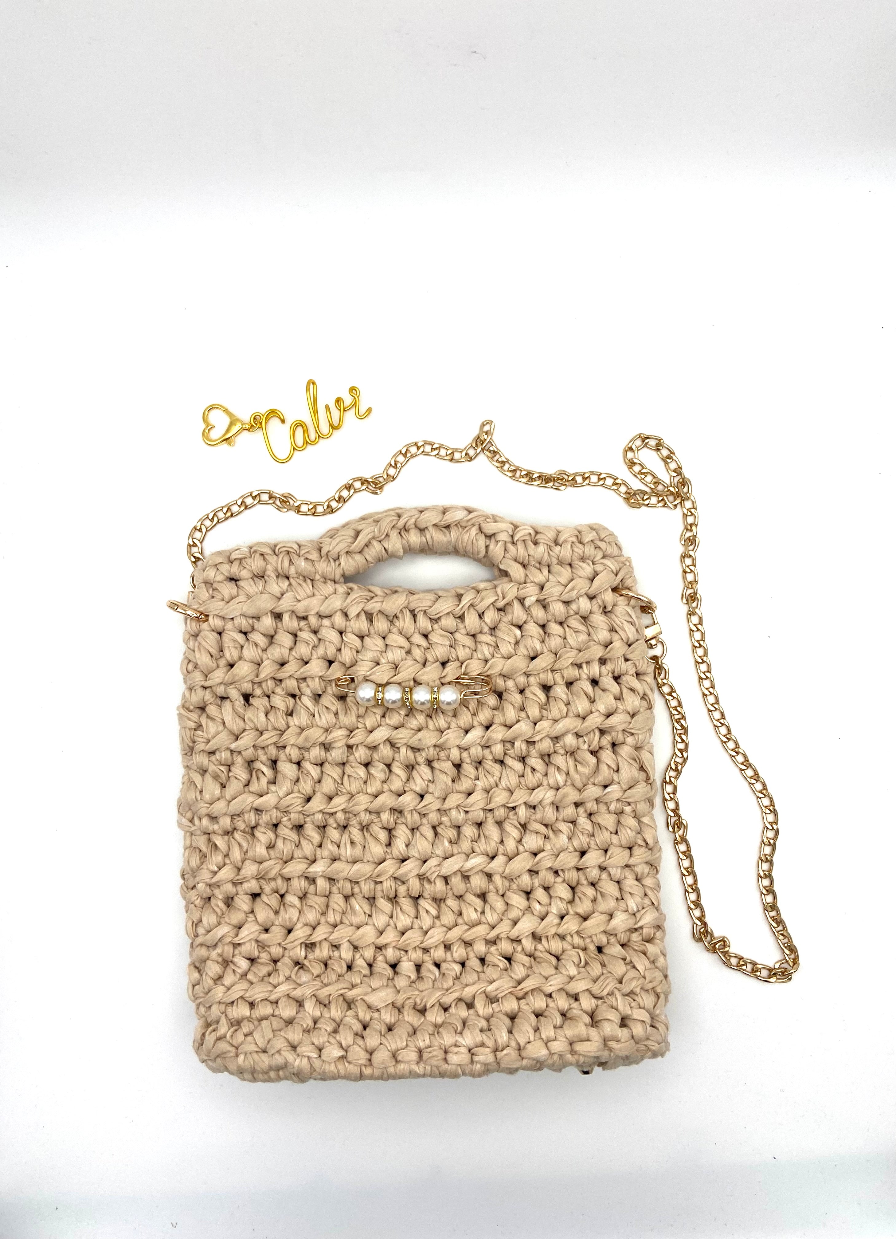 Sac Calvi en crochet beige
