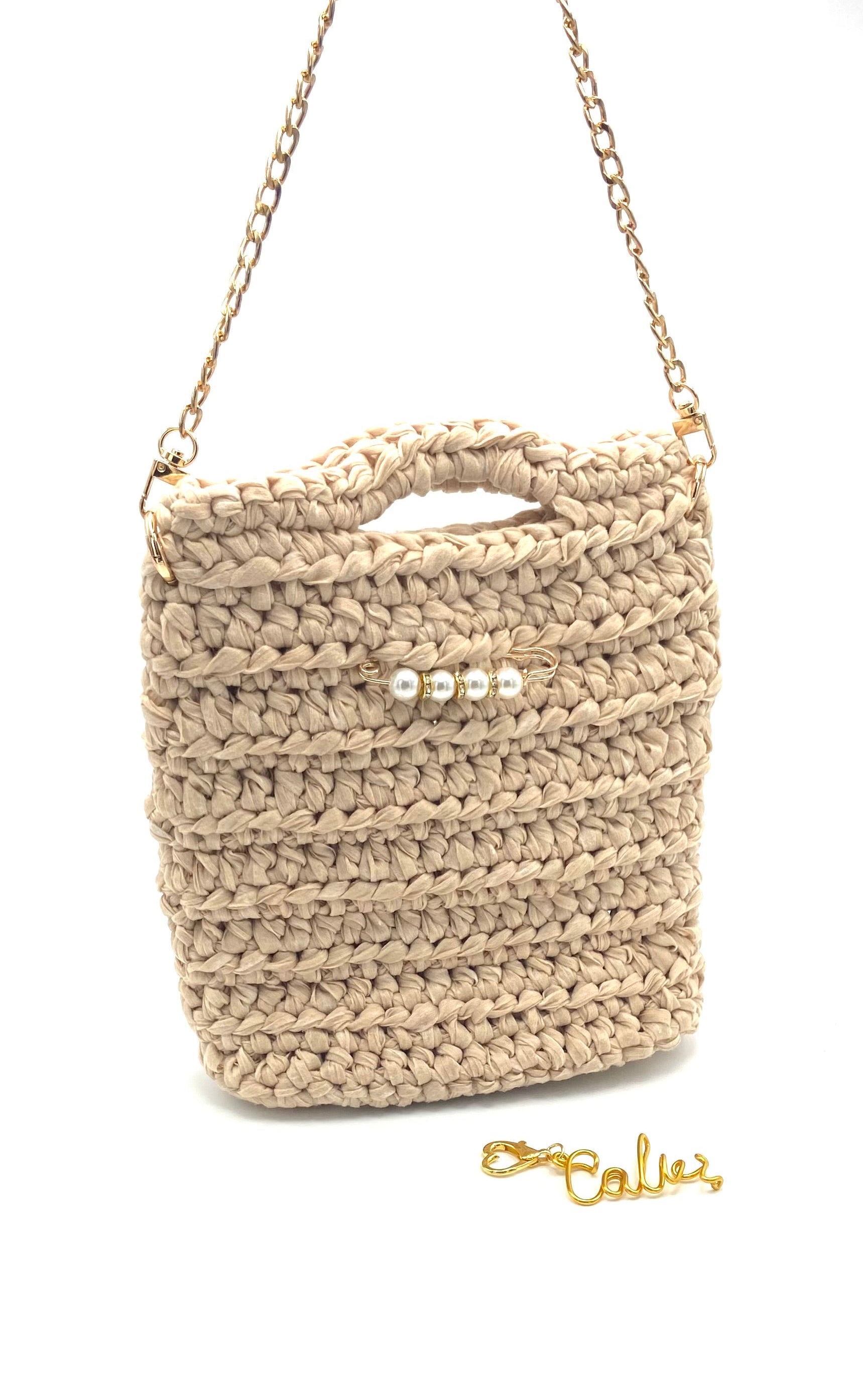 Sac Calvi en crochet beige