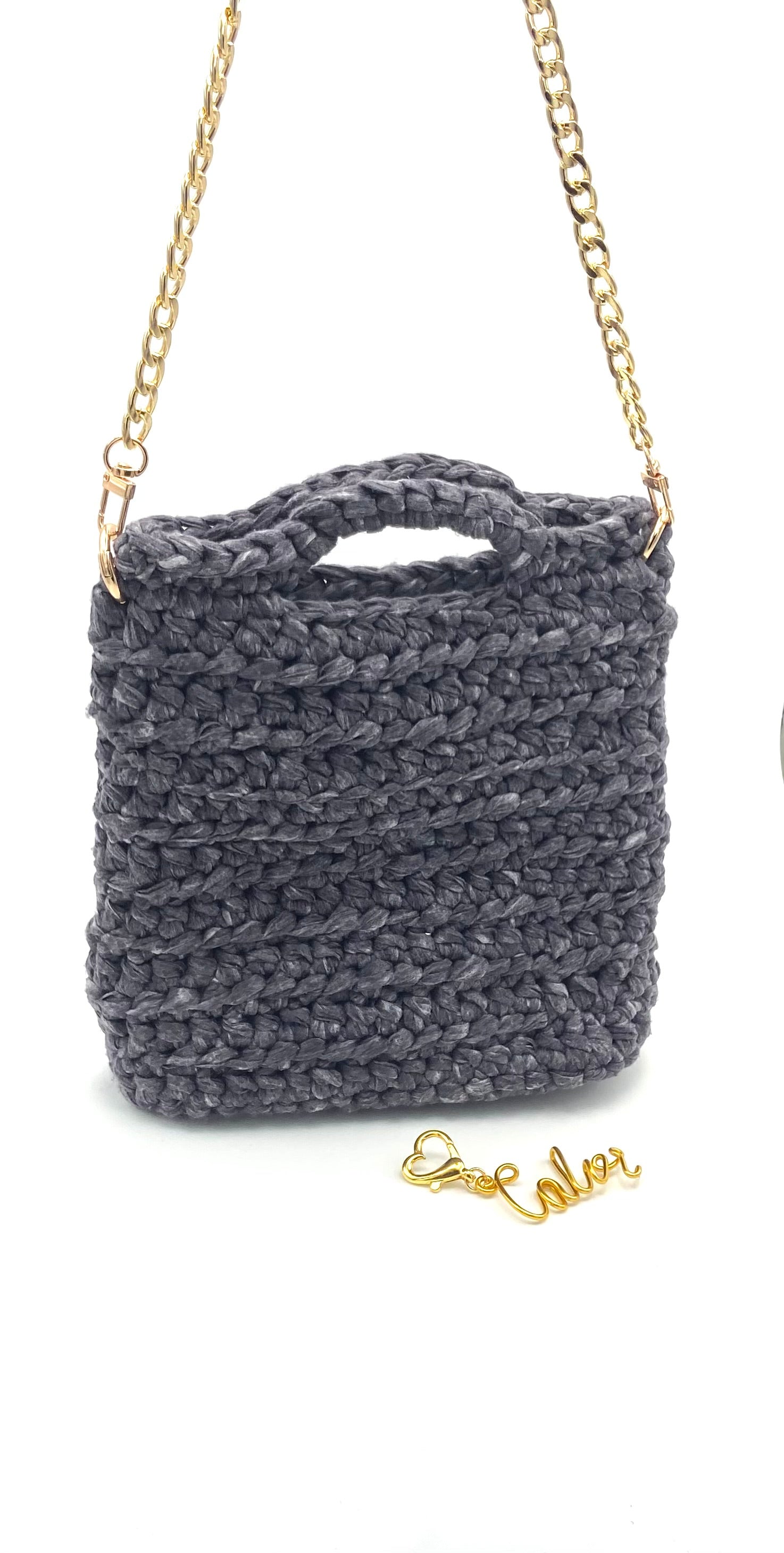 Sac Calvi en crochet noir délavé
