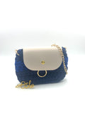 Mini pochette Oslo en macramé bleus