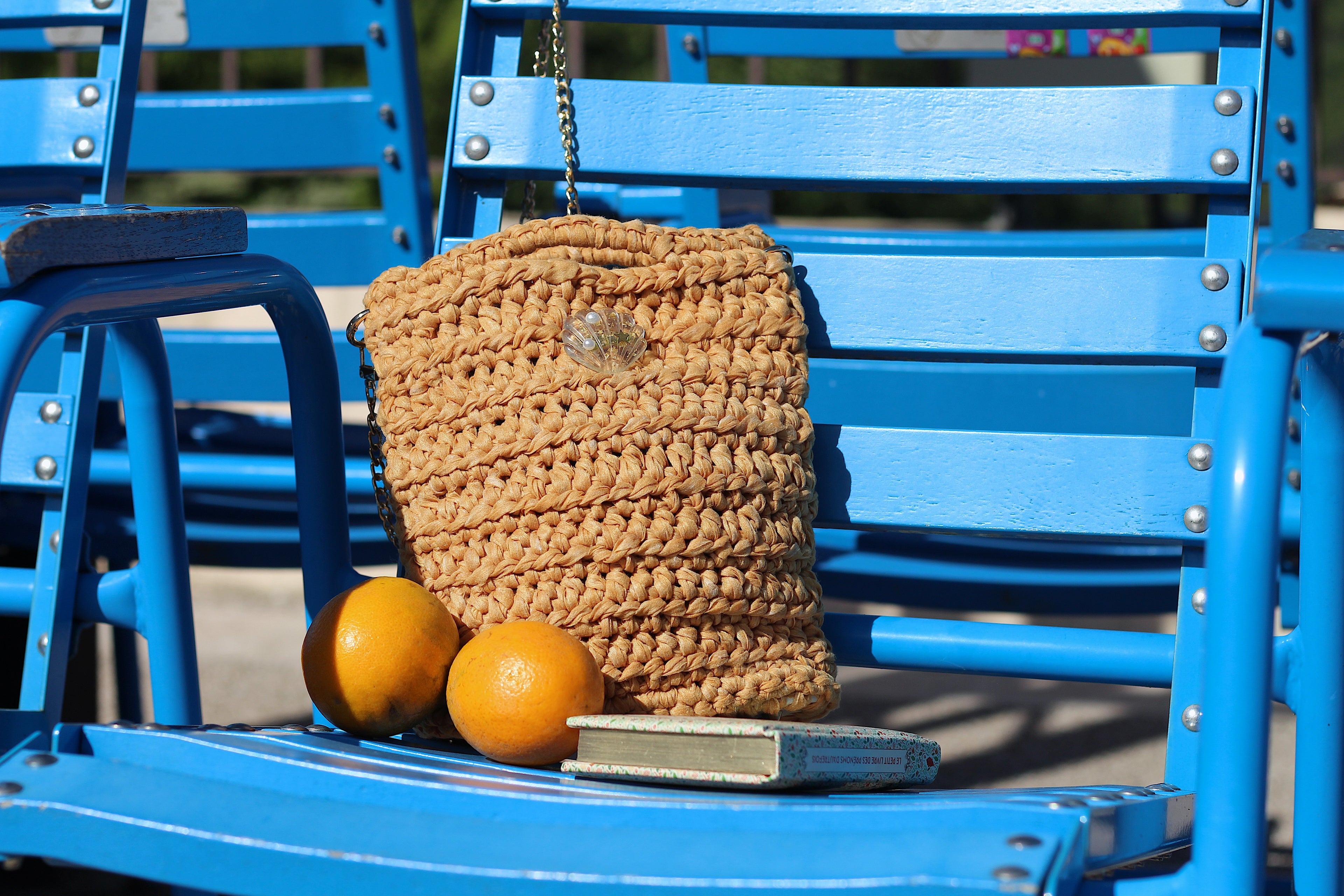 Sac bandoulière au crochet ocre