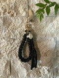 Grigri en macramé noir et lurex