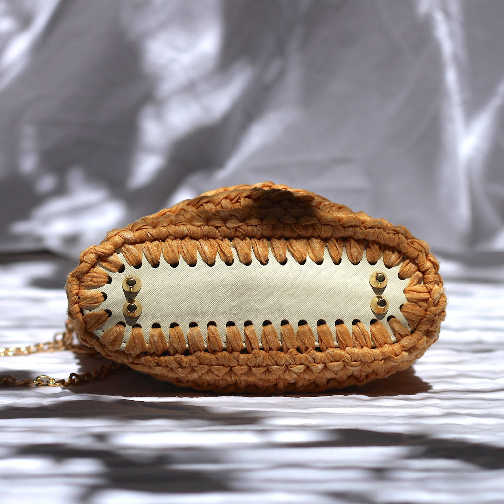 Sac bandoulière au crochet ocre