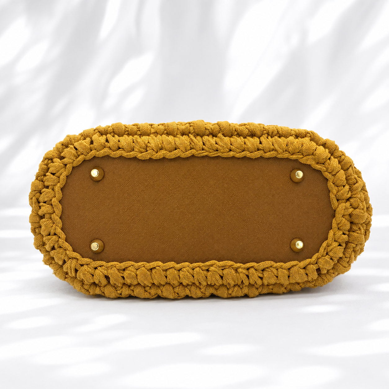 Sac bandoulière au crochet safran
