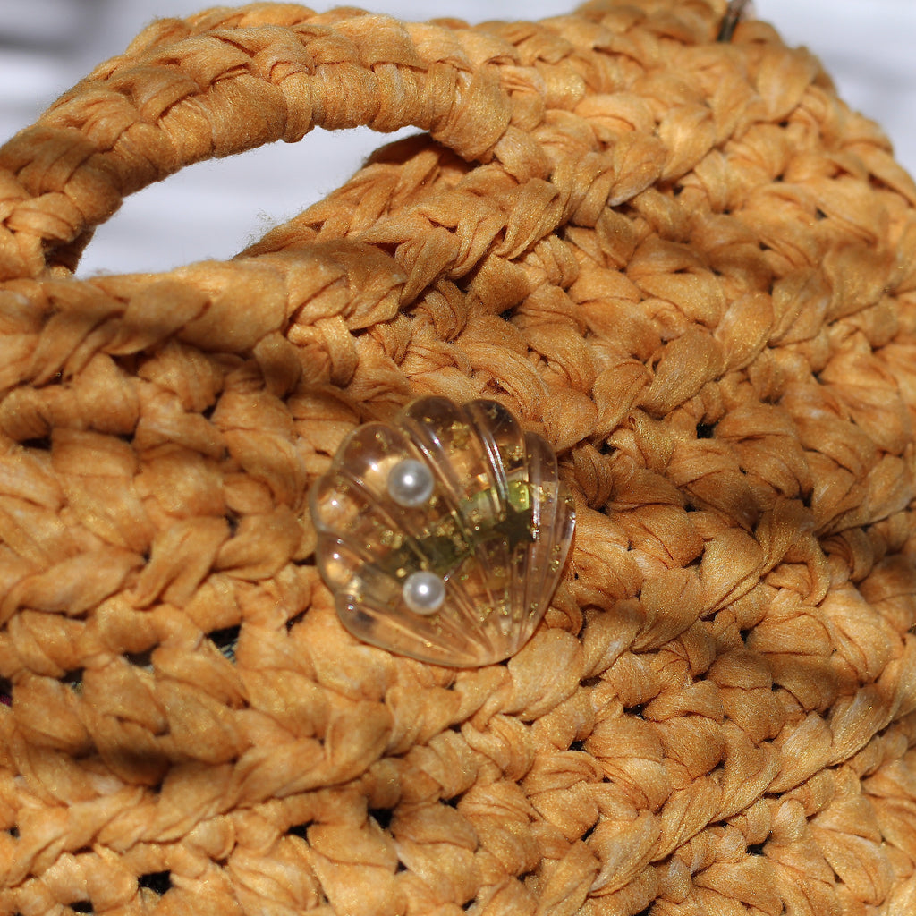 Sac bandoulière au crochet ocre