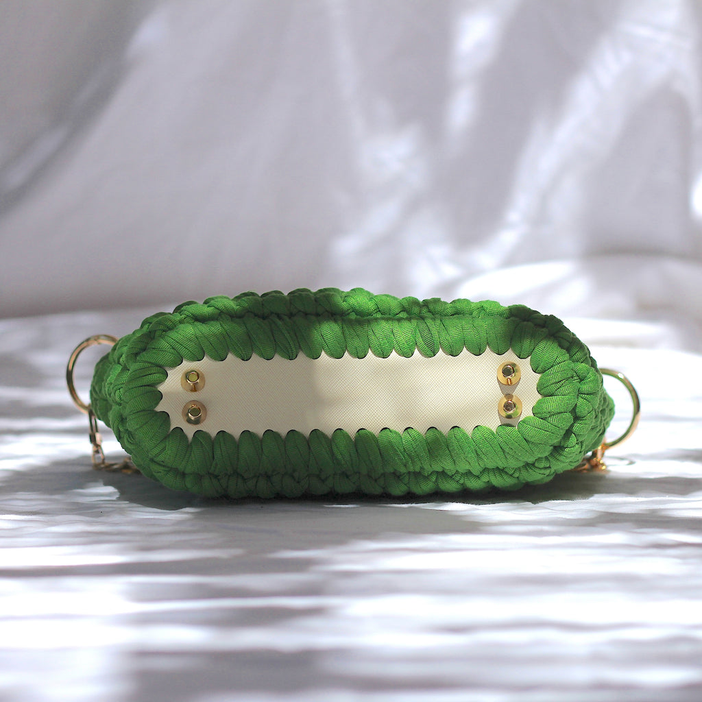 Sac à main au crochet vert citron