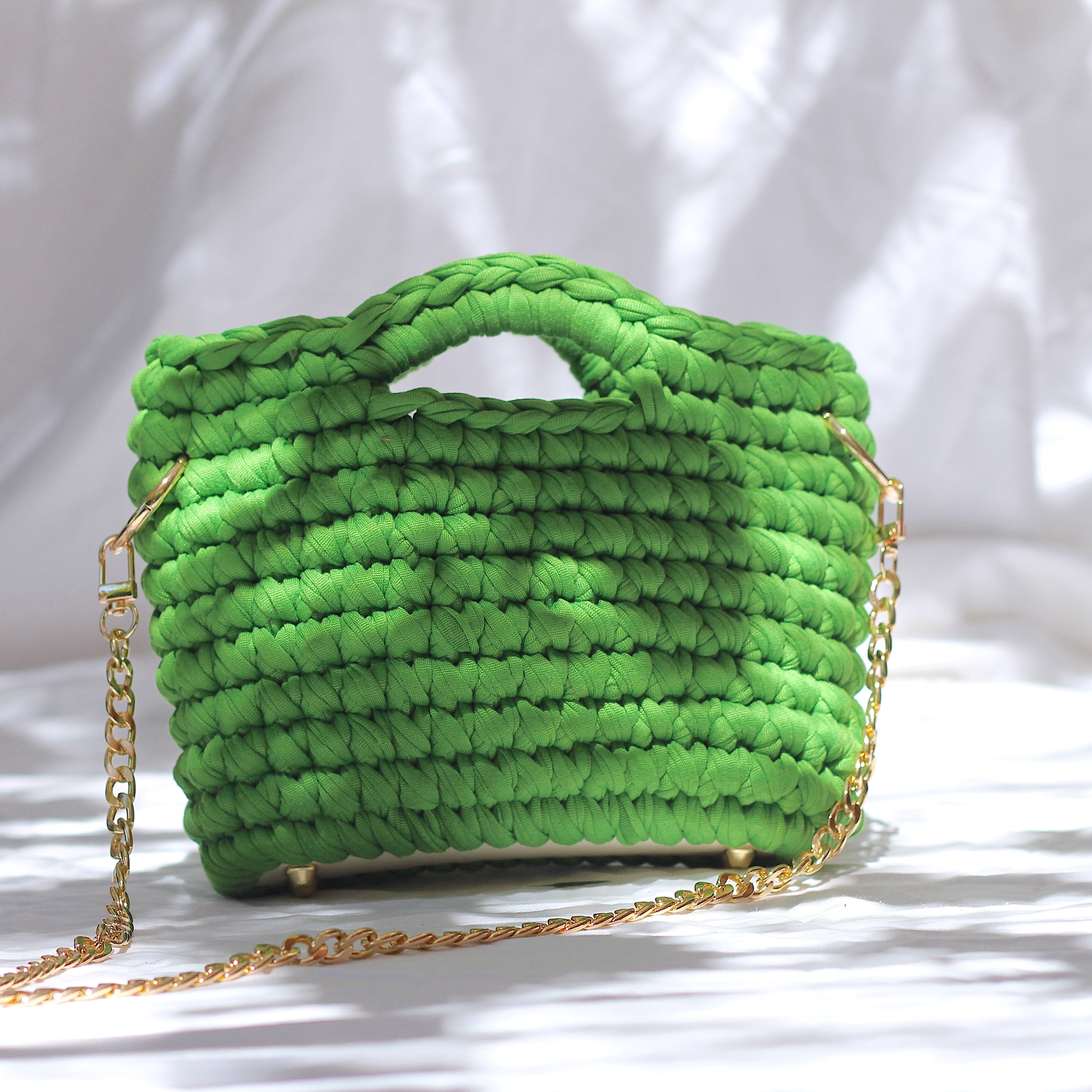 Sac à main au crochet vert citron