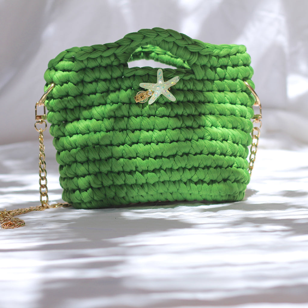Sac à main au crochet vert citron