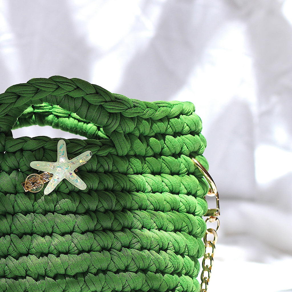 Sac à main au crochet vert citron