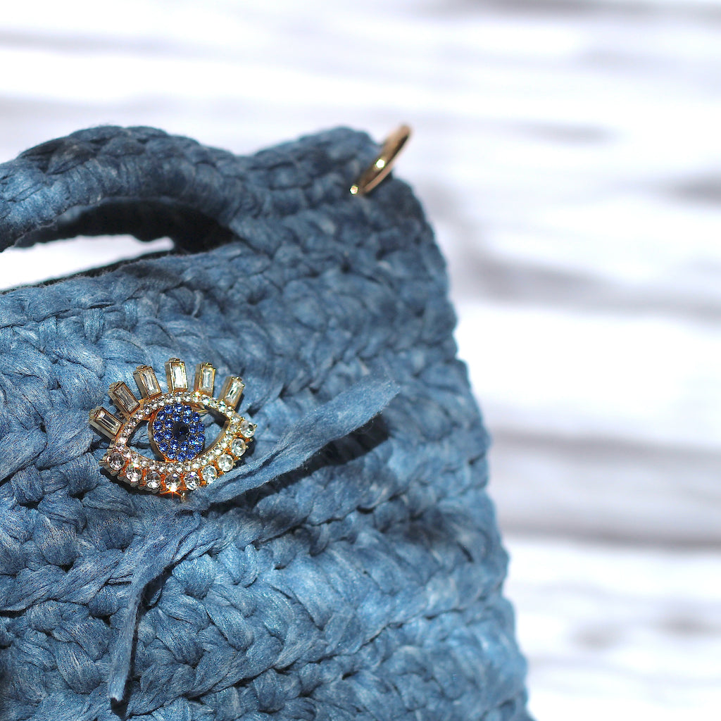 Sac bandoulière au crochet bleu jean