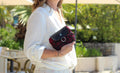 Mini pochette au crochet noir et bordeaux