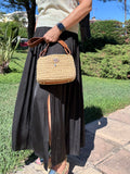 Sac au crochet beige et or