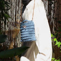 Sac bandoulière au crochet bleu jean