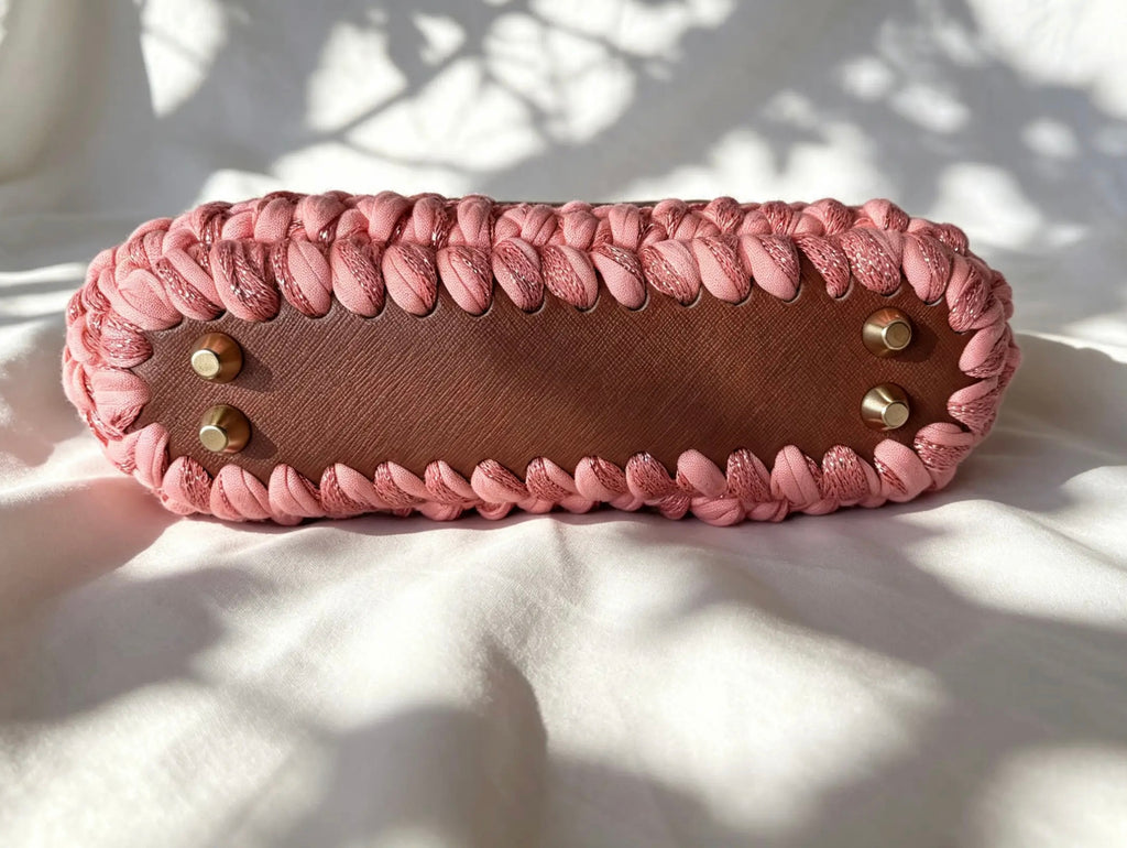 Sac en crochet lurex orange. Fait main en France