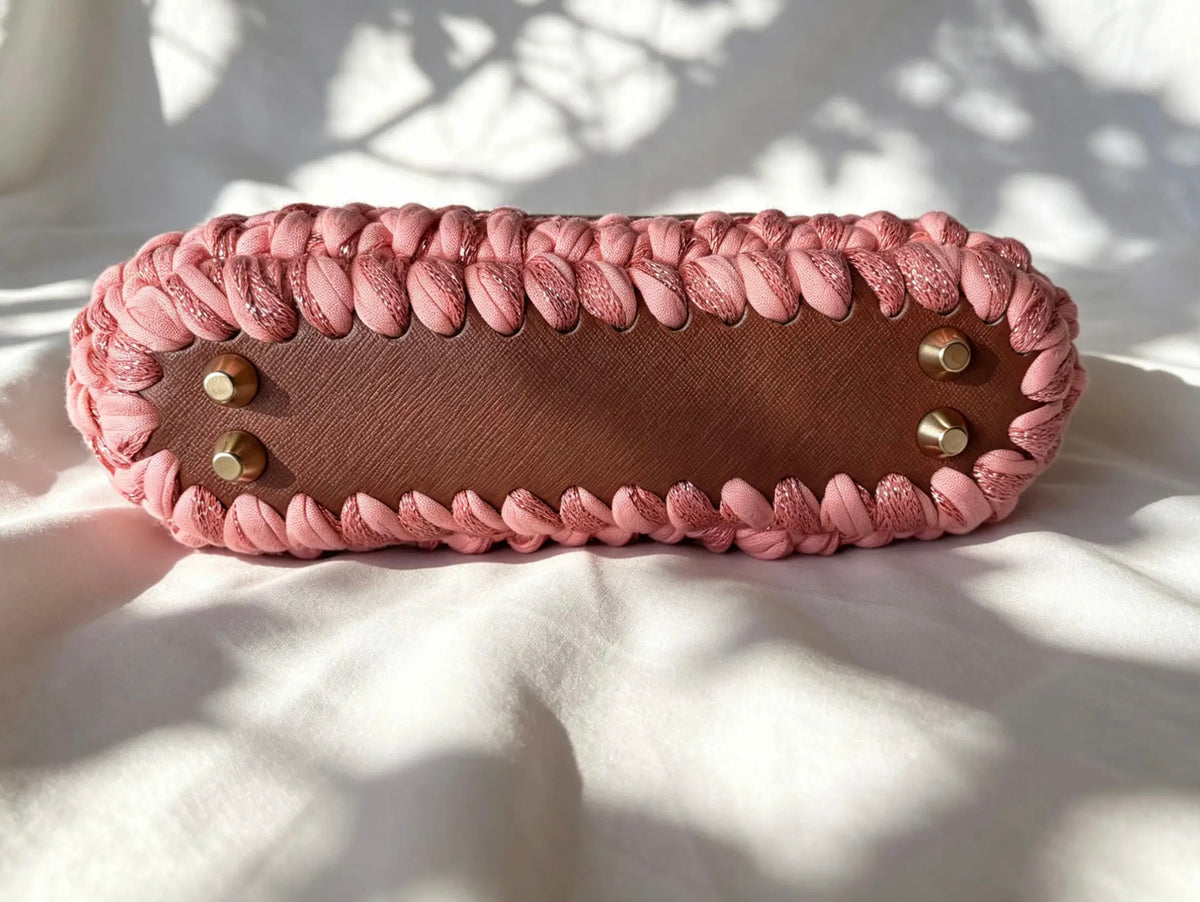 Sac en crochet lurex orange. Fait main en France