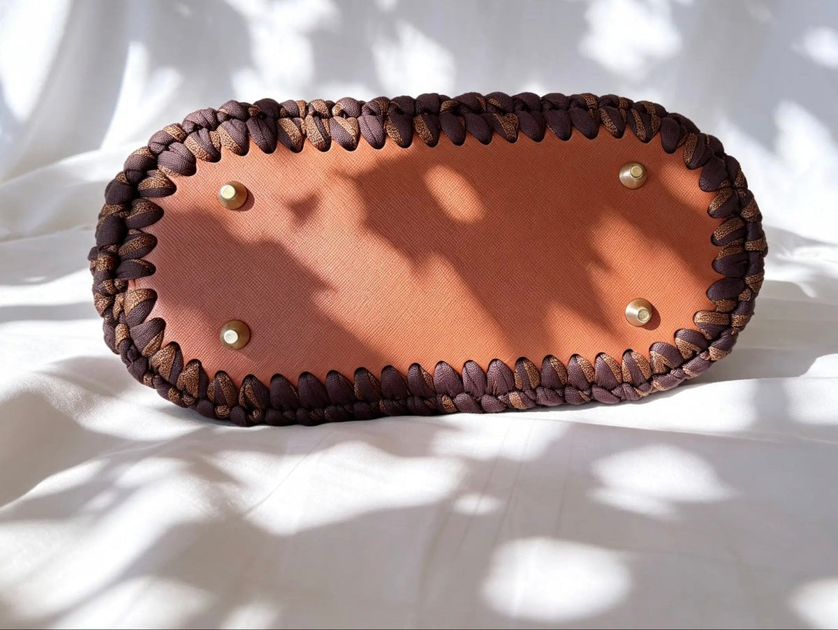 Sac au crochet marron et lurex. Fait main en France