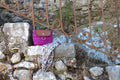 Mini pochette au crochet magenta