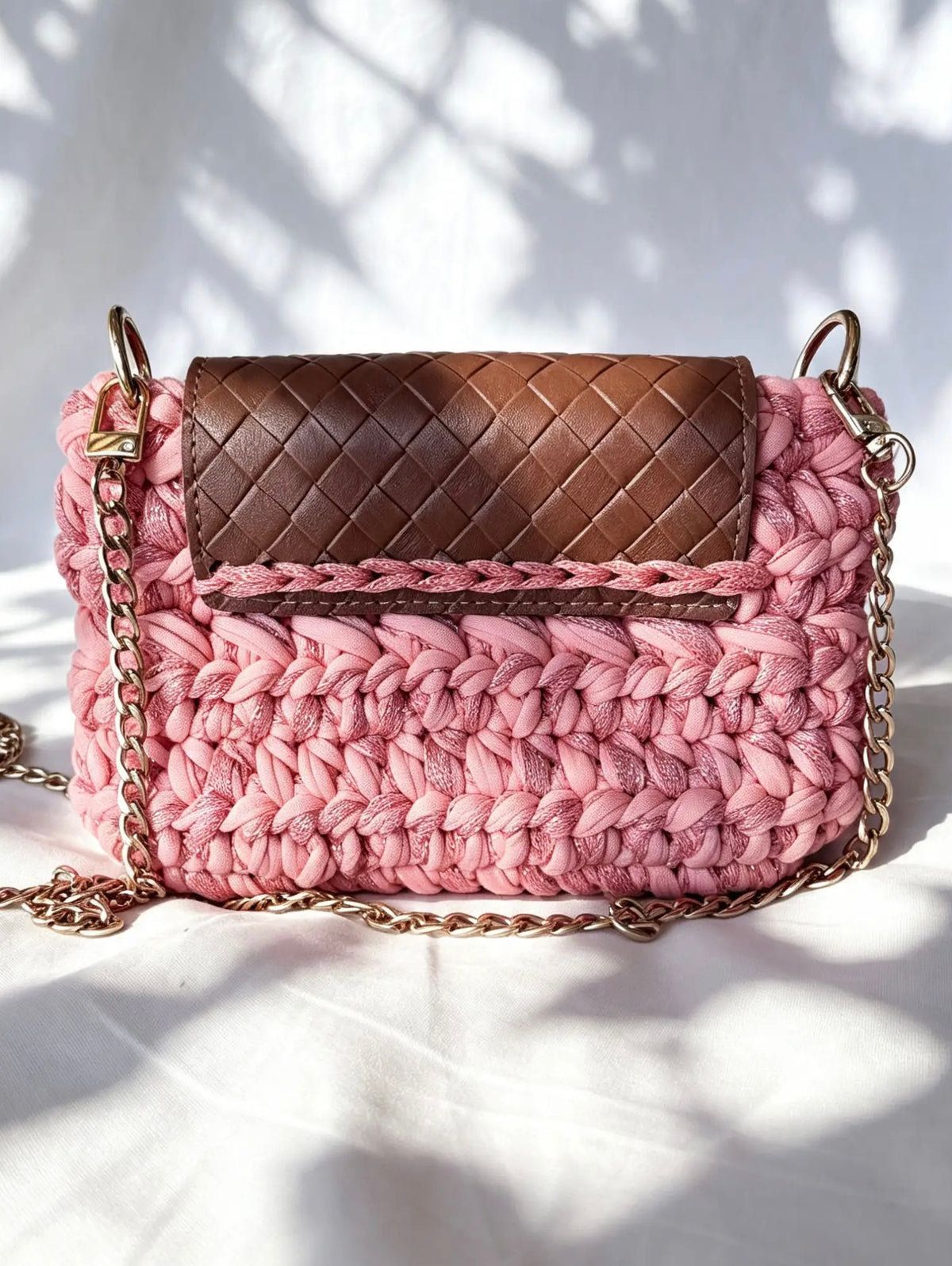 Sac en crochet lurex orange. Fait main en France