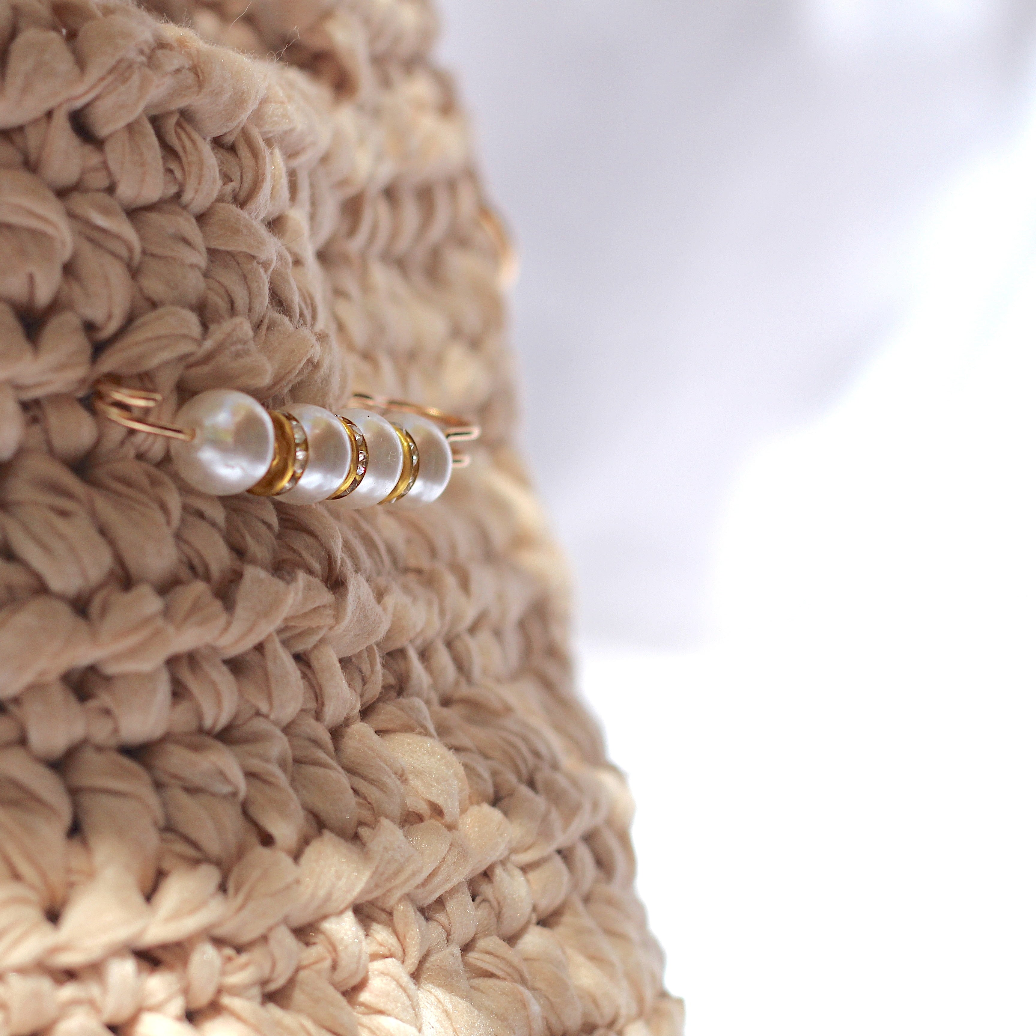 Sac bandoulière au crochet beige