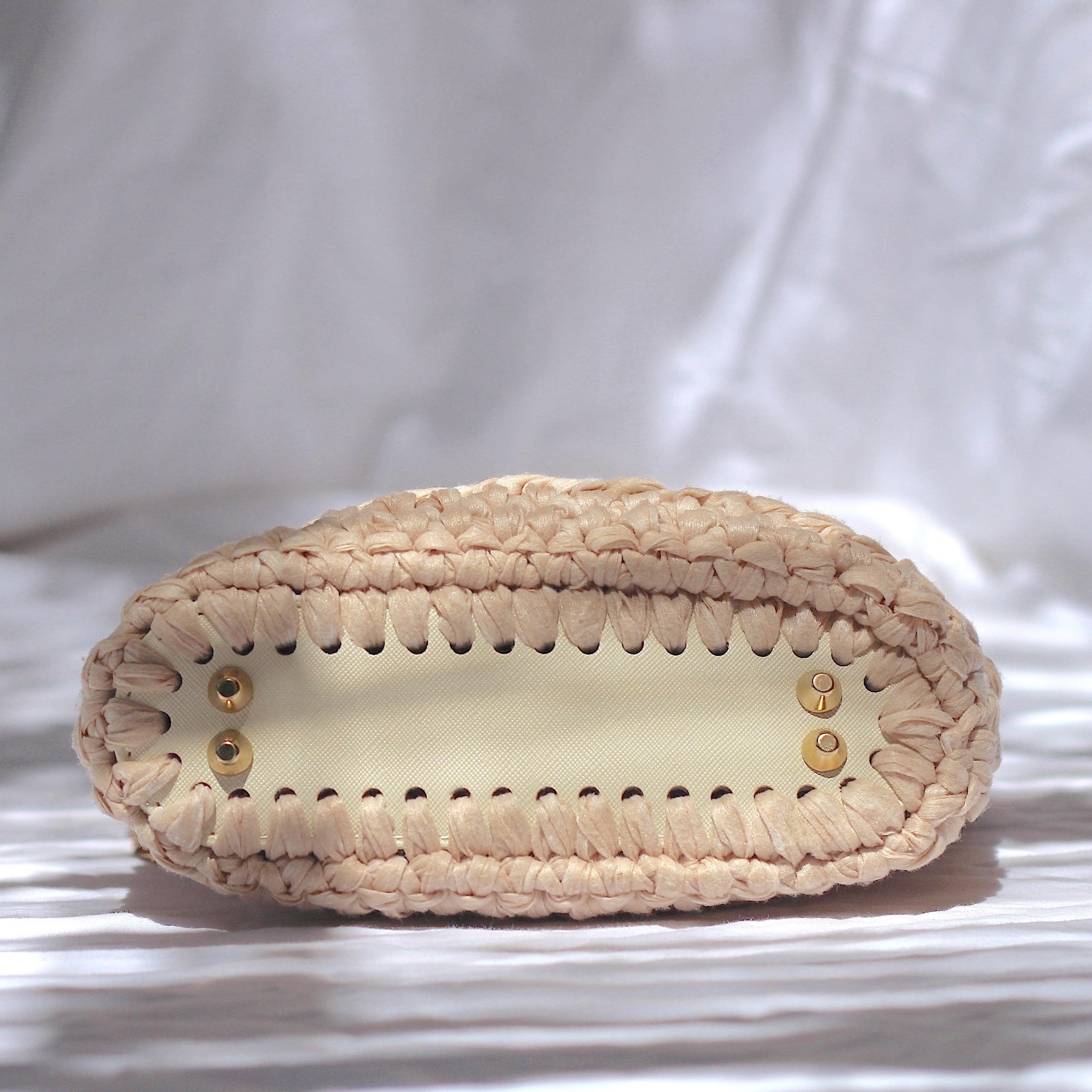 Sac bandoulière au crochet beige