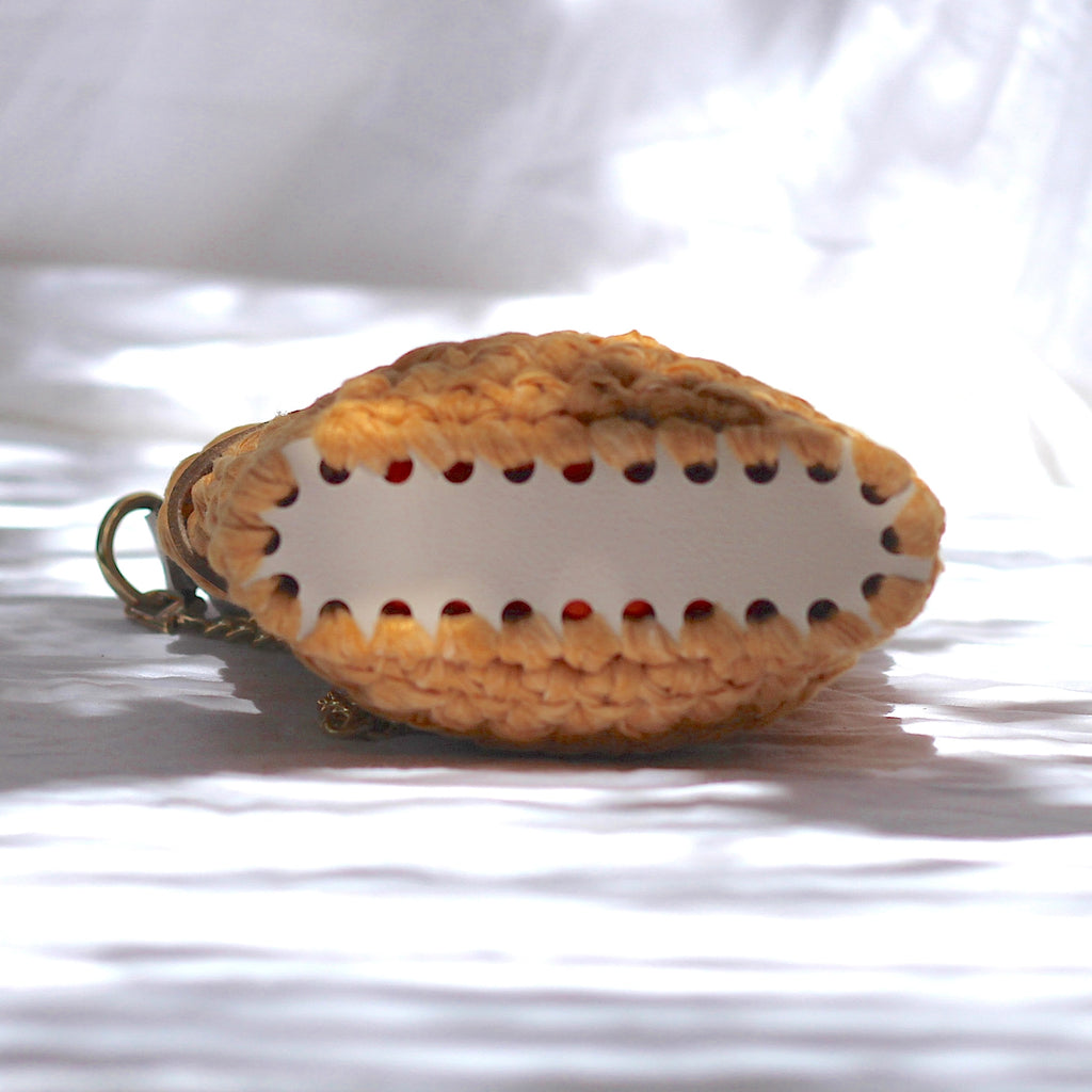 Pochette bandoulière au crochet ocre