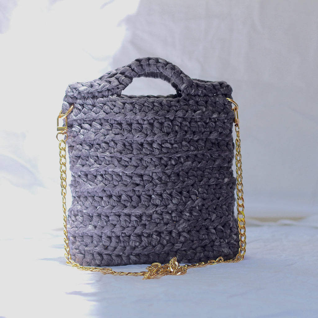Sac bandoulière au crochet noir délavé