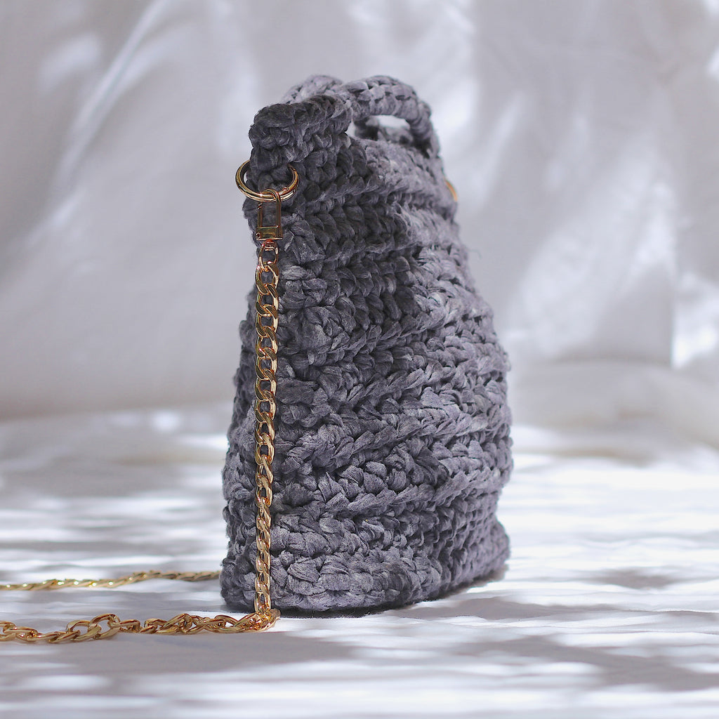 Sac bandoulière au crochet noir délavé